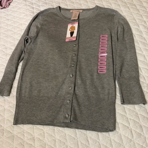 ❤️Philosophy Cardigan Pair - Black & Heather Gray - Picture 3 of 7